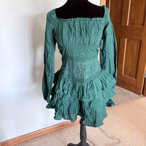 Altar'd State Hunter green Long Sleeve Dress